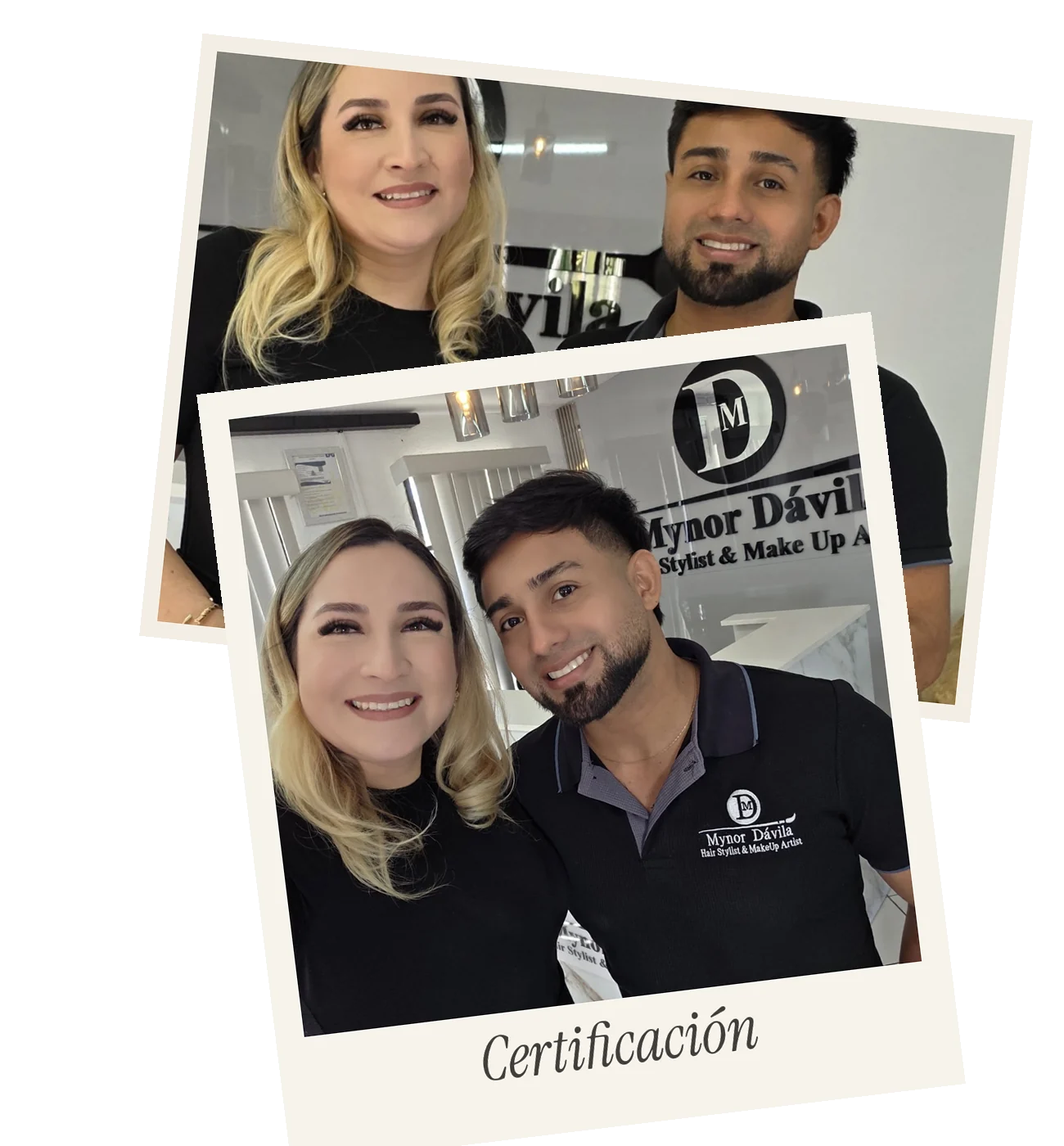 Fotos de la certificación con Mynor Dávila, pegadas una sobre otra