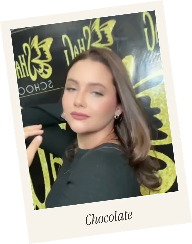 Color chocolate avellana con brillo